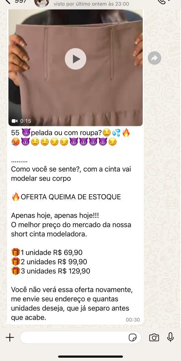 Exemplo de golpe circulando no WhatsApp