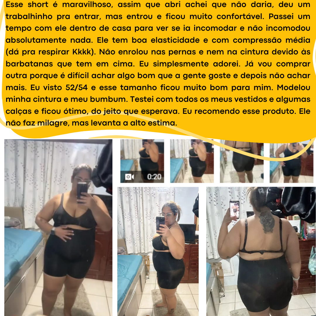 Depoimento detalhado Shorts Modelador