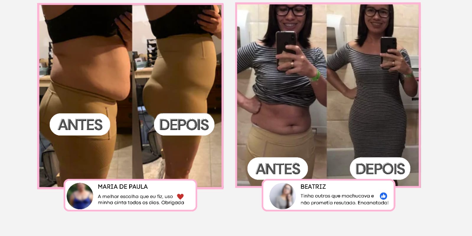 Antes e Depois clientes Shorts Modelador